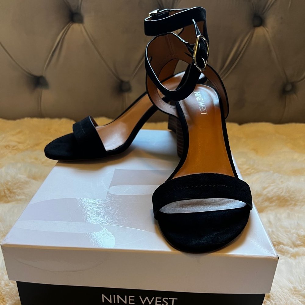 Pruce Ankle Strap Sandal (Women) NINE WEST Black NWB